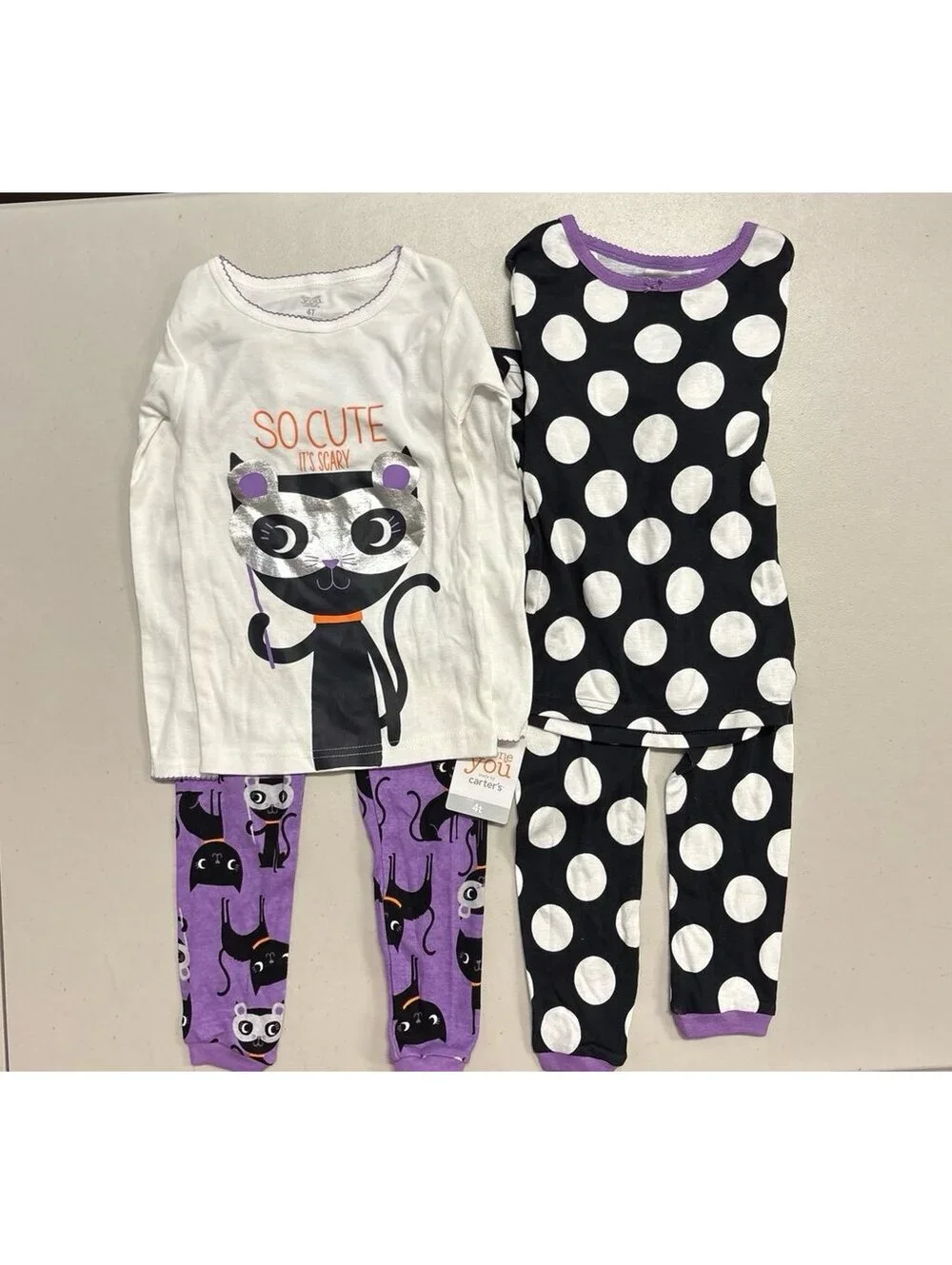 Girls Just One You by Carter’s Halloween Cat Pajamas 2-Pack Set 4T NWT